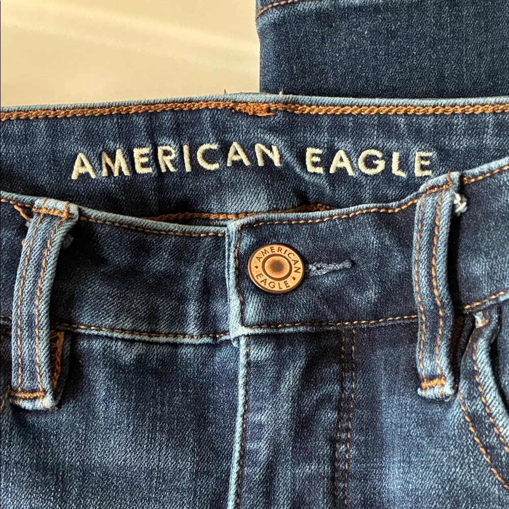 American Eagle Outfitters Women's Dark Blue Super High-Rise Jegging Size 4 Short - Picture 5 of 7